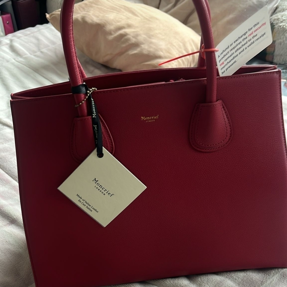 Moncrief London Red Leather Tote Bag